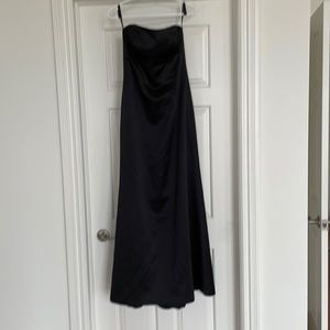 Dessy collection black strapless bridesmaid dress